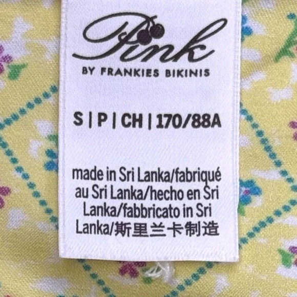 Frankies Bikinis Pink Floral Mini Dress Yellow Cottagecore S - Picture 5 of 9